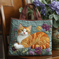 Red Quilted Cat - Padded Tote Bag
