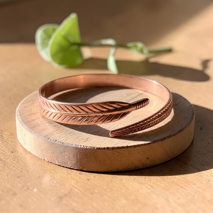 Ella's Feather Copper Bracelet