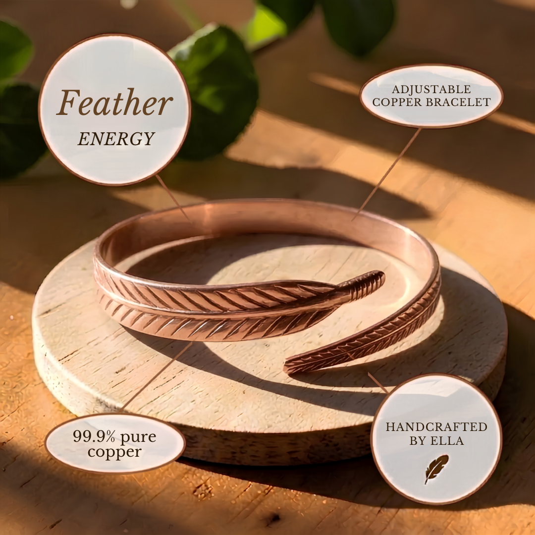 Ella's Feather Copper Bracelet