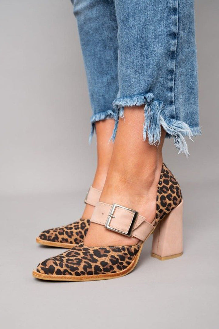 Adalina™ - Sues sandals with panther print
