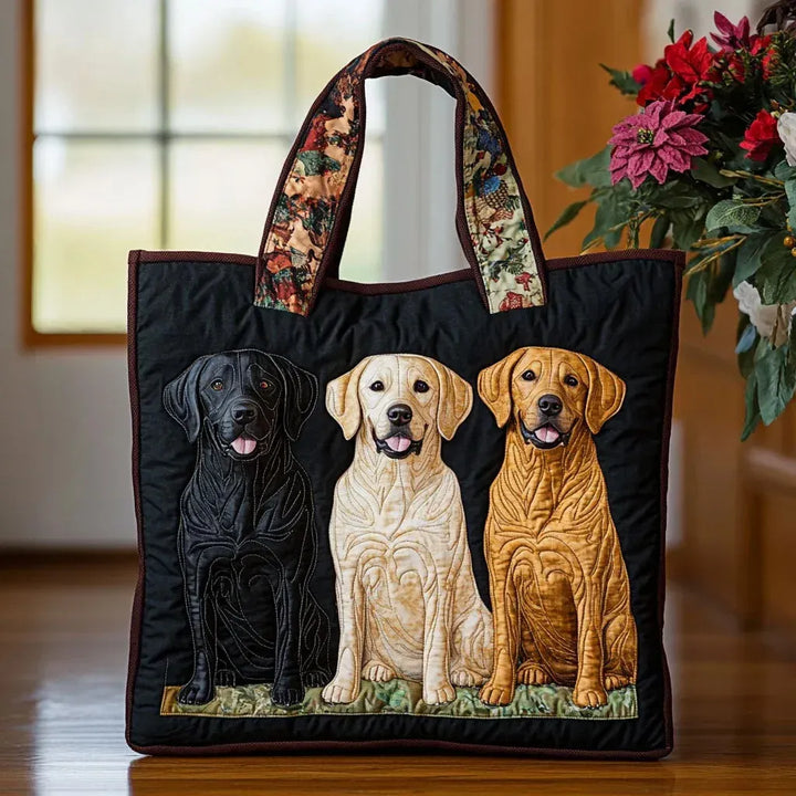Three Labradors - Quilted Tote Bag
