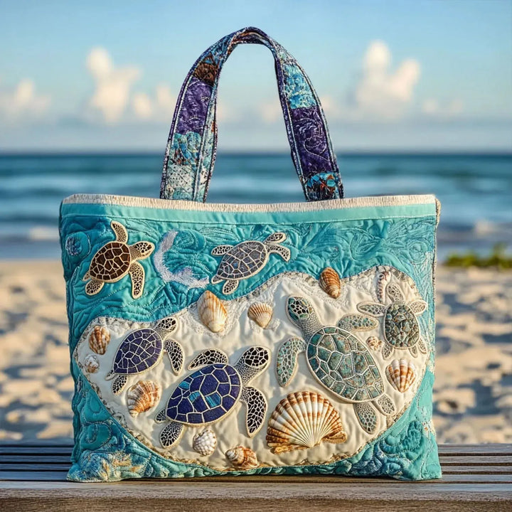 Turtle Love - Quilted Tote Bag