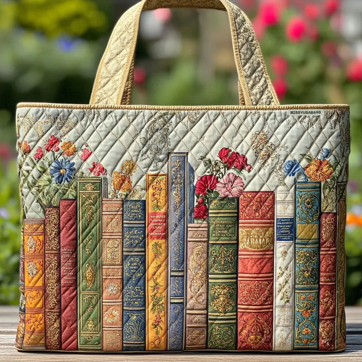 Enchanted Library - Quilted Tote Bag