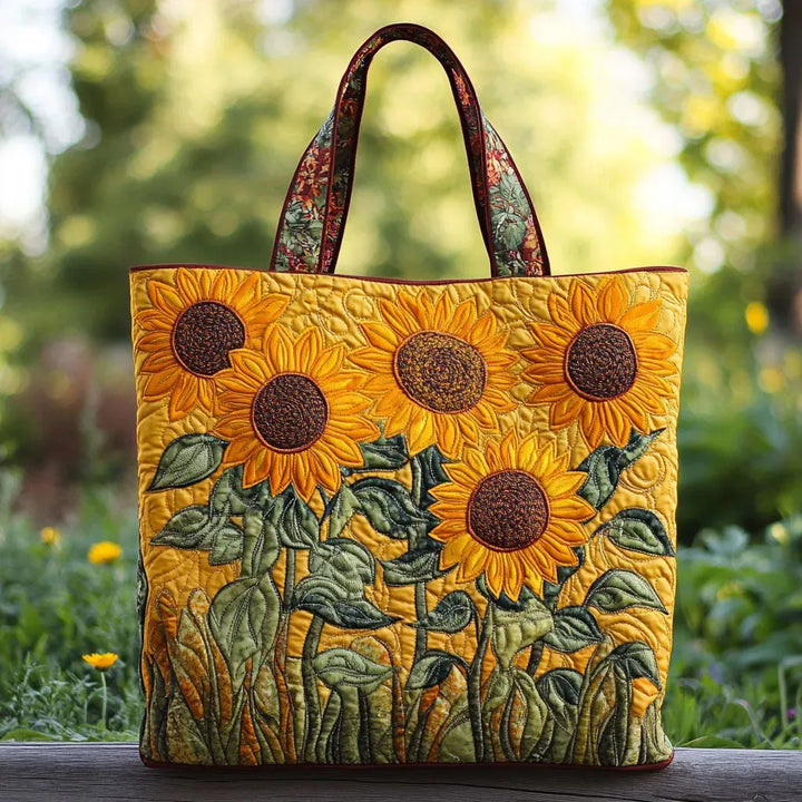 Sunflowers - Quilted Tote Bag