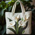 White Calla Lilies - Quilted Tote Bag