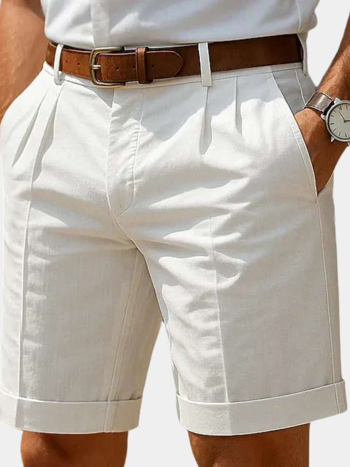 Enzo | Luxurious, Pleated Summer Bermuda Shorts