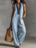 Fiamma  | Sleeveless jumpsuit with high collar