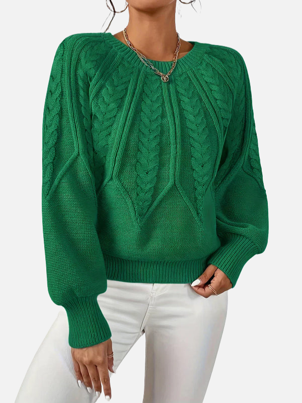 Mette | Cable Knit Sweater with Round Neck