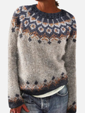 Ida | Mélange Knit with Nordic Pattern