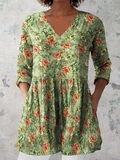 Sara | Long Blouse with V-Neck