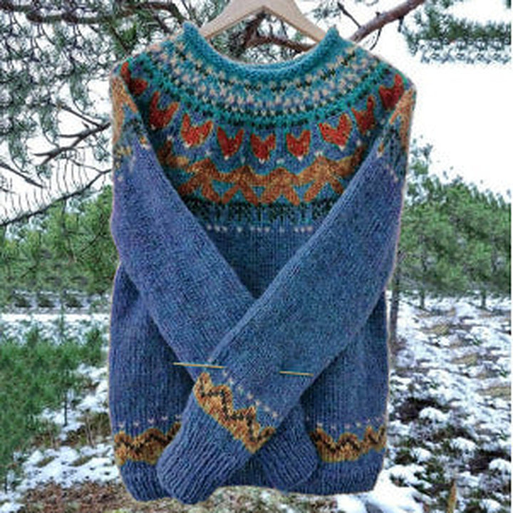 Madeline – Warm Sweater with a Classic Woven Pattern