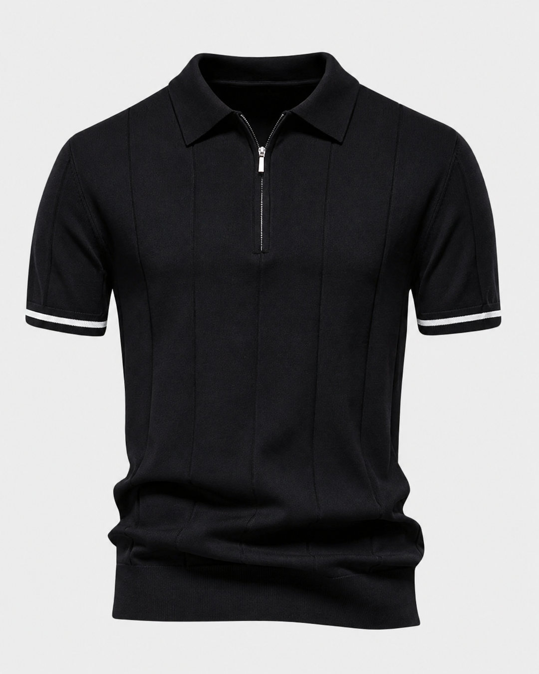 Clark | Striped Zip Polo Shirt
