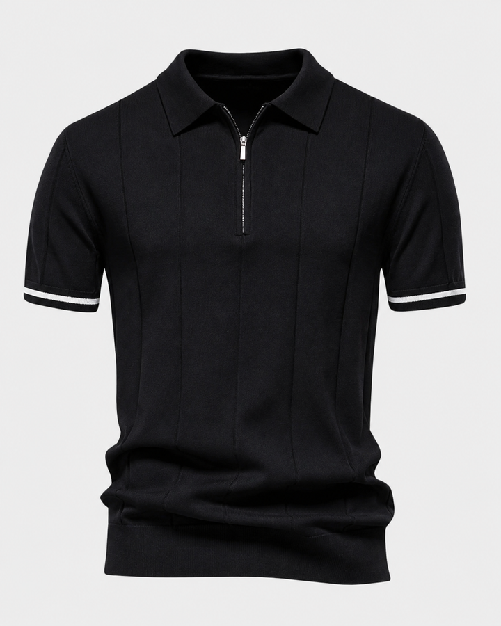 Clark | Striped Zip Polo Shirt