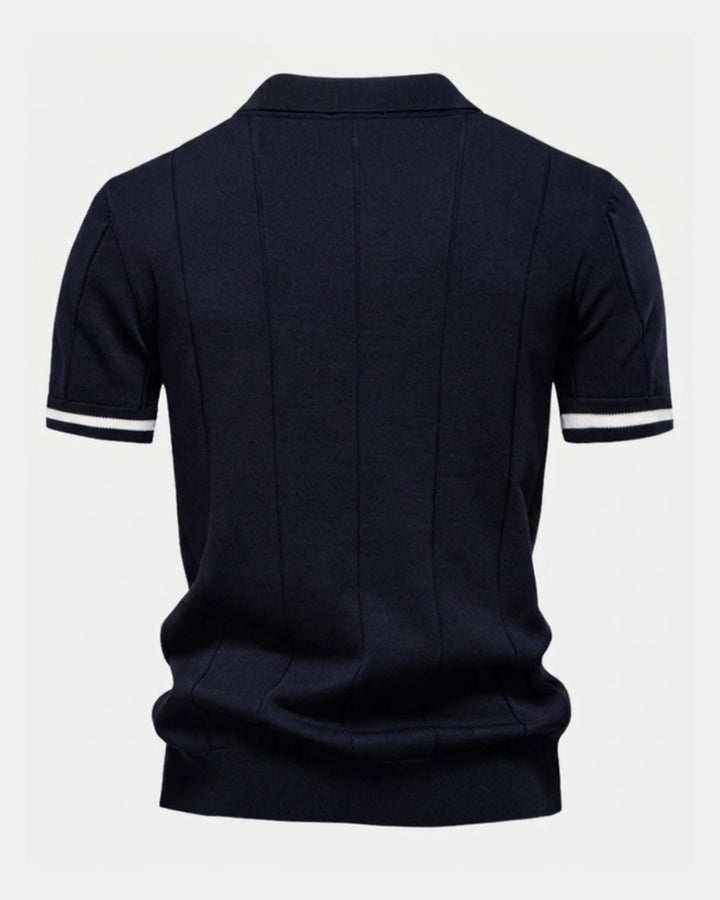 Clark | Striped Zip Polo Shirt