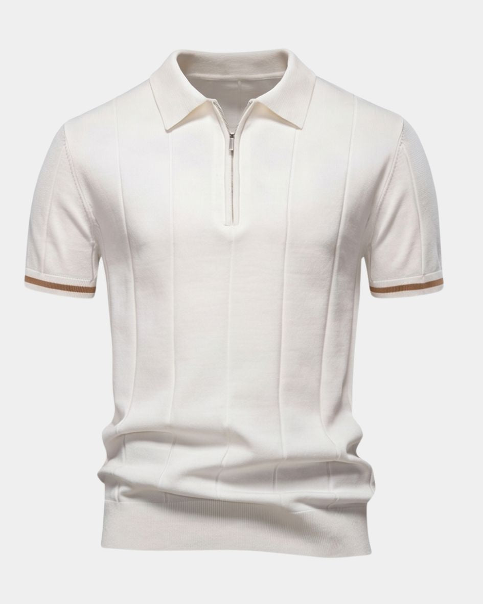 Clark | Striped Zip Polo Shirt