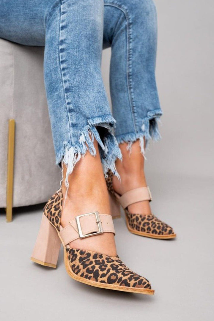 Adalina™ - Sues sandals with panther print