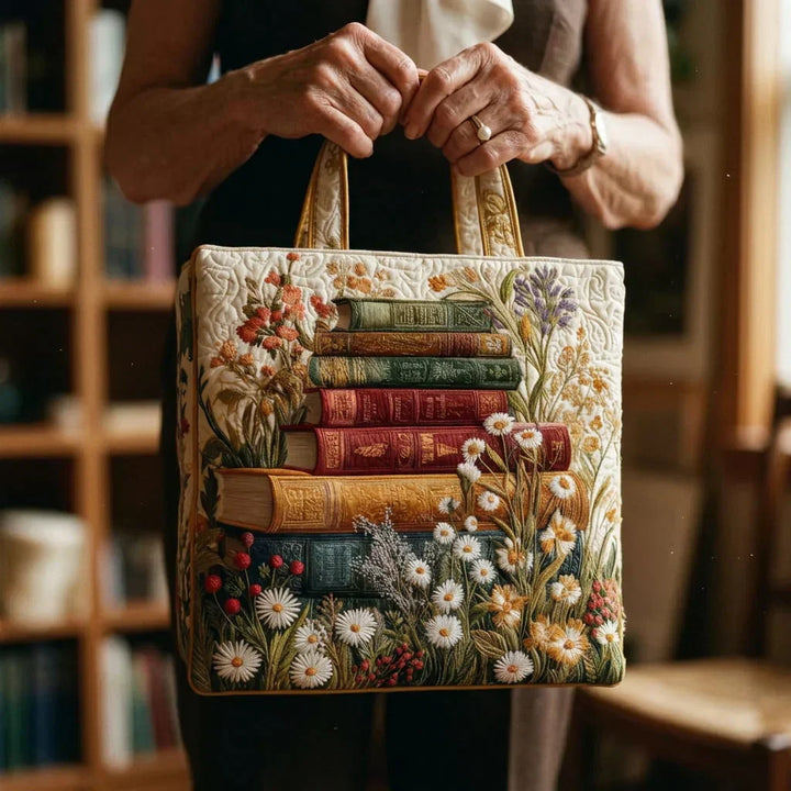 Flower Pattern - Quilted Tote Bag