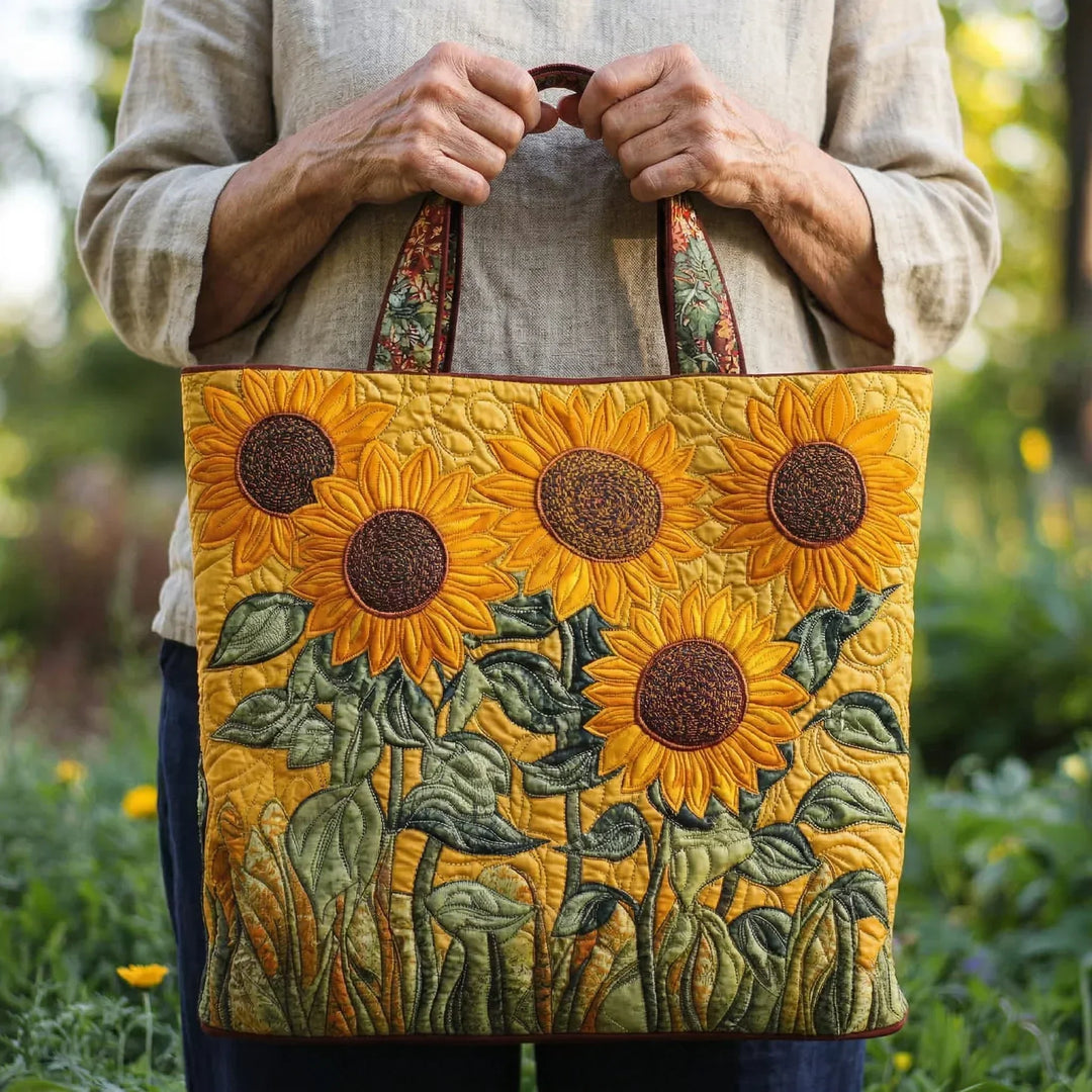 Sunflowers - Quilted Tote Bag