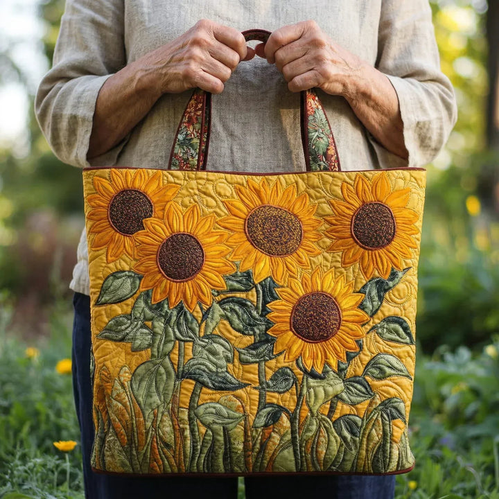 Sunflowers - Quilted Tote Bag