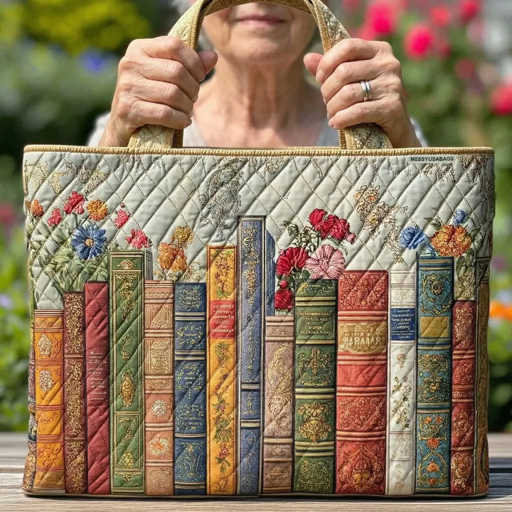 Enchanted Library - Quilted Tote Bag