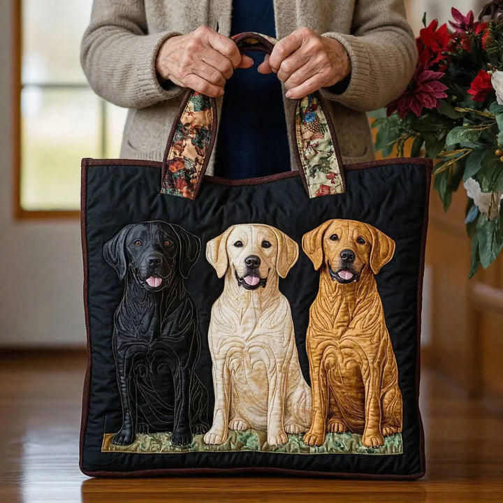 Three Labradors - Quilted Tote Bag