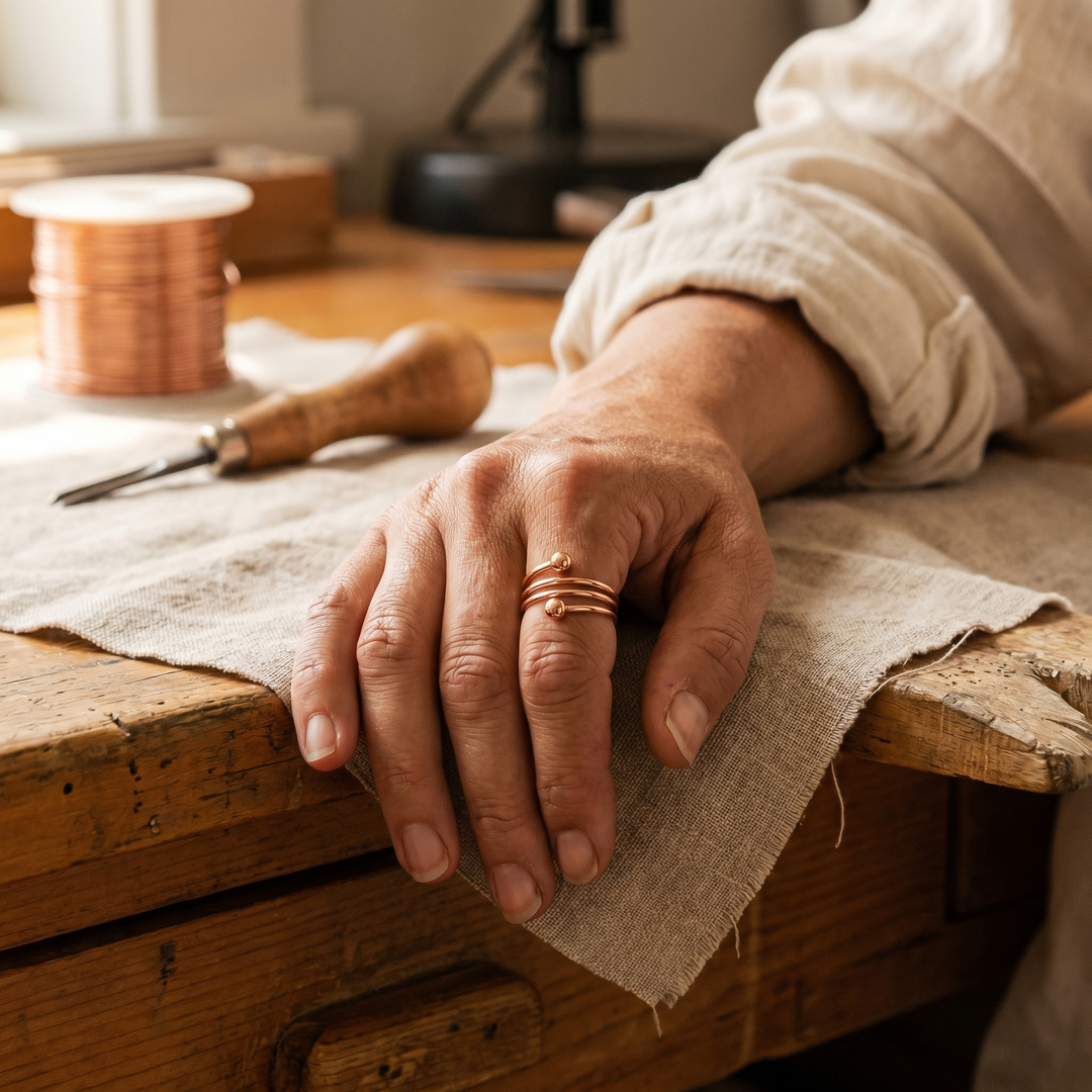 Ring made of fine copper alloy