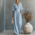 Georgina | Deep V-Neck Elegant Wide-Leg Jumpsuit