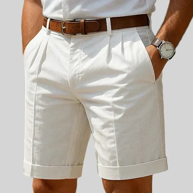 Enzo | Luxurious, Pleated Summer Bermuda Shorts