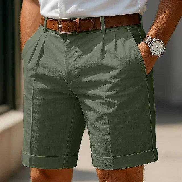 Enzo | Luxurious, Pleated Summer Bermuda Shorts